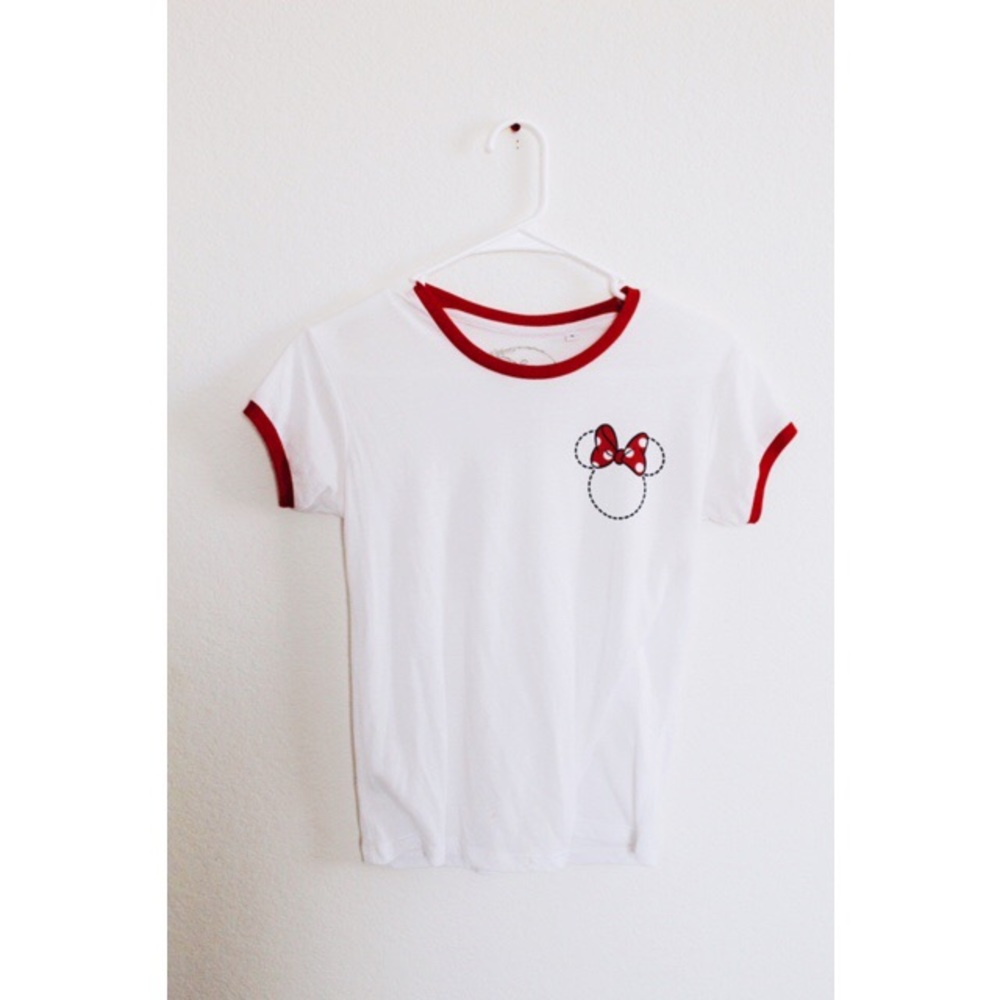 Disney Minnie ringer tee white red